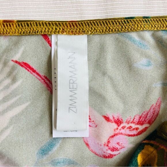 Zimmermann Womens Bikini Bottom Tropicana Triangle Floral Palms Swimwear Sz 2-4 - Picture 3 of 7